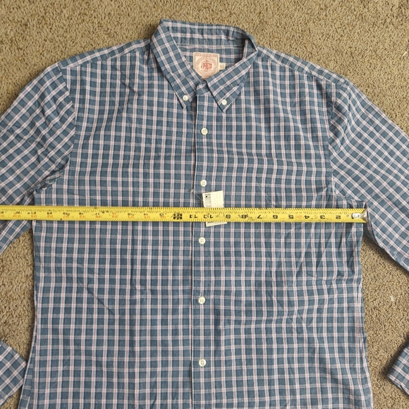 Men's J.PRESS dress plaid long sleeves shirt | Blue-pink | Sz: XL - Picture 12 of 13